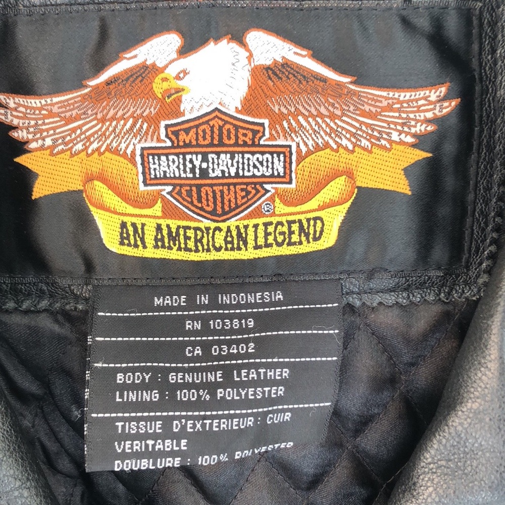 HARLEY DAVIDSON black leather jacket 💯% Authentic - Picture 13 of 17